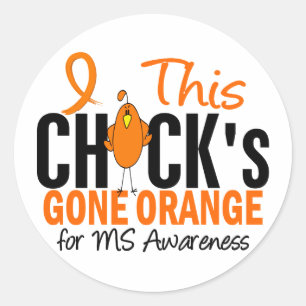 MS Chick Gone Orange Runder Aufkleber