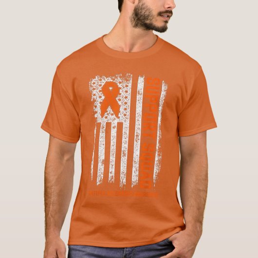 MS Flagge Orange Unterstützerteam Multiple Skleros T-Shirt (Vorderseite)