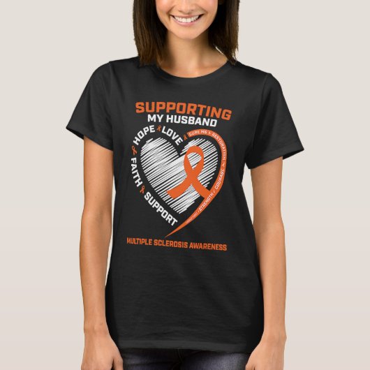 MS Husband Multiple Sclerosis Wife MS Awareness T-Shirt (Vorderseite)