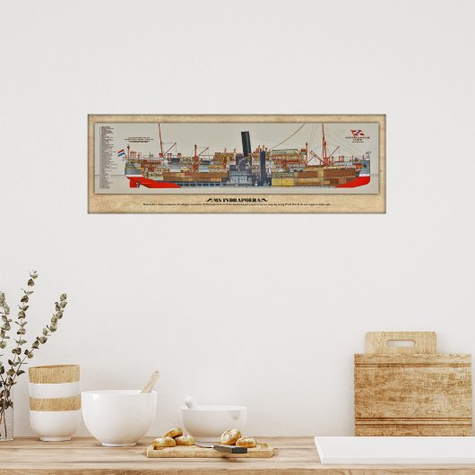 MS Indrapoera Cutaway - Inboard Profil Poster (Küche)