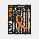 Ms Little Sister Multiple Sclerosis Leukemia Aware Fleecedecke (Vorderseite)