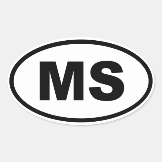 MS Mississippi Ovaler Aufkleber (Vorderseite)