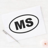 MS Mississippi Ovaler Aufkleber (Umschlag)