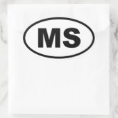 MS Mississippi Ovaler Aufkleber (Tasche)
