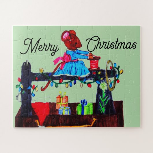 MS. MOUSE MAKES A SANTA HAT PUZZLE (Horizontal)