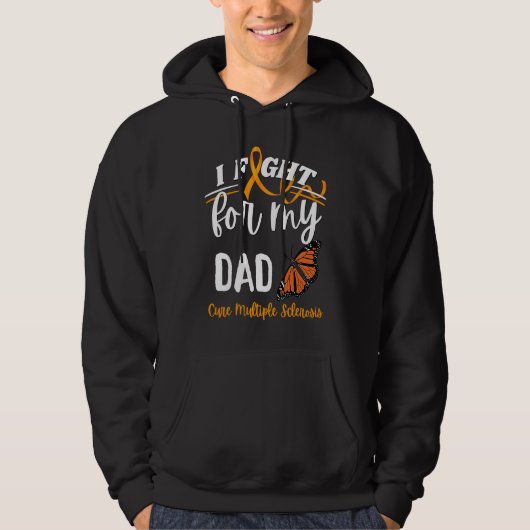 MS Multiple Sclerosis Awareness Dad Cure Monarch B Hoodie (Vorderseite)