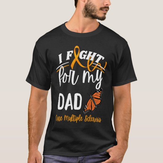 MS Multiple Sclerosis Awareness Dad Cure Monarch B T-Shirt (Vorderseite)