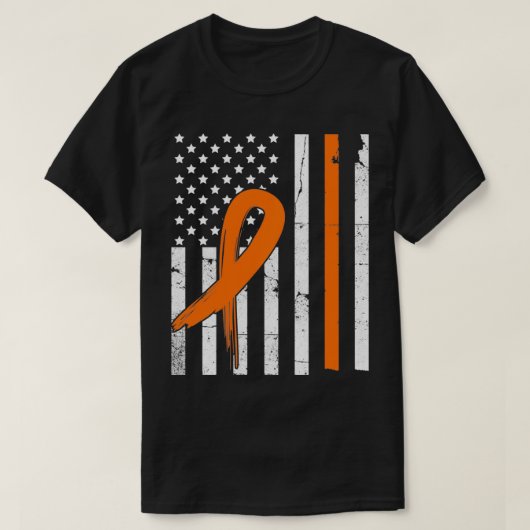MS Multiple Sclerosis Awareness Orange Ribbon US F T-Shirt (Design vorne)