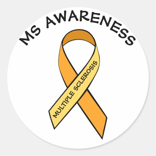 MS Multiple Sklerose Awareness Ribbon Sticker (Vorderseite)