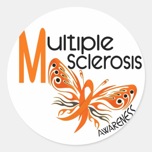 MS Multiple Sklerose BUTTERFLY 3.1 Runder Aufkleber (Vorderseite)