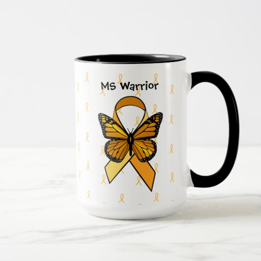 MS Multiple Sklerose Butterfly Ribbon Kaffee Tasse (Rechts)