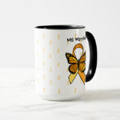 MS Multiple Sklerose Butterfly Ribbon Kaffee Tasse (VorderseiteRechts)