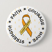 MS Multiple Sklerose ORANGE Ribbon Button (Vorderseite)