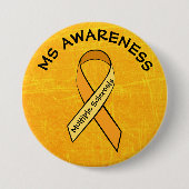 MS Multiple Sklerose ORANGE Ribbon Button (Vorderseite)