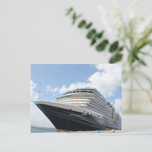 MS Nieuw Amsterdam Kreuzfahrtschiff auf Aruba Postkarte (Stehend Vorderseite)
