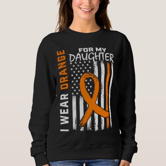 MS Orange tragen Tochter Multiple Sklerose Bewusst Sweatshirt (Vorderseite)