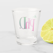 Ms. PhD. Shot Glass | Pink & Green Doctorate  Schnapsglas (Rückseite)