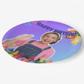 Ms.Rachel Custom Birthday Plates  Pappteller (Schrägansicht)