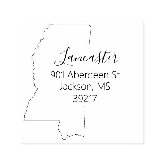 MS | Staat der Briefmarke der Rücksendeadresse Mis Permastempel (Design)