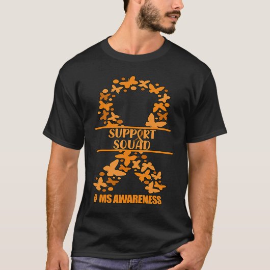 MS SUPPORT SQUAD MULTIPLE SCLEROSIS Ribbon Awarene T-Shirt (Vorderseite)