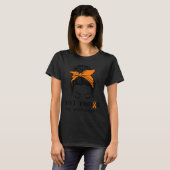 Ms Warrior Messy Bun - Multiple Sklerose-Bewusstse T-Shirt (Vorne ganz)