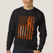 MS Warrior Multiple Sclerosis Awareness Ribbon USA Sweatshirt (Vorderseite)