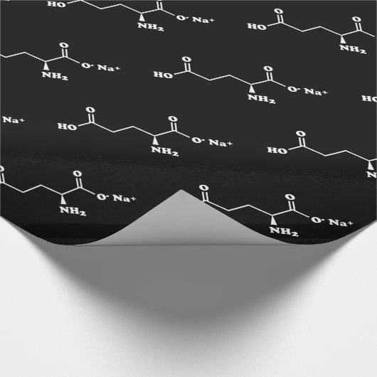 MSG MonoNatrium Glutamate Molecule Chemische Forme Geschenkpapier (Ecke)