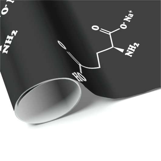 MSG MonoNatrium Glutamate Molecule Chemische Forme Geschenkpapier (Rolleneckpunkt)