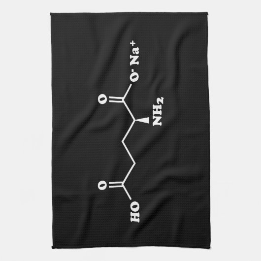 MSG MonoNatrium Glutamate Molecule Chemische Forme Geschirrtuch (Vertikal)
