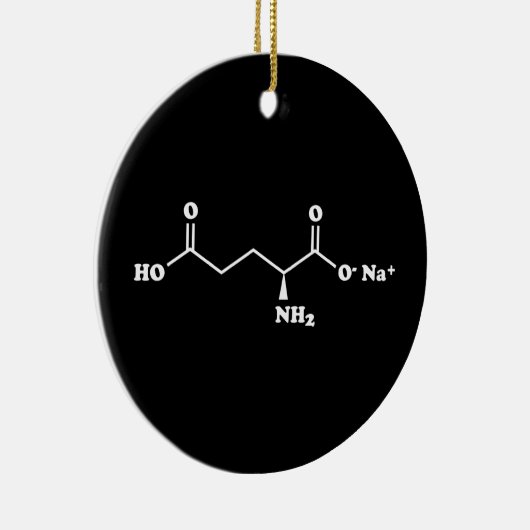 MSG MonoNatrium Glutamate Molecule Chemische Forme Keramik Ornament (Rechts)