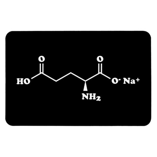 MSG MonoNatrium Glutamate Molecule Chemische Forme Magnet (Horizontal)