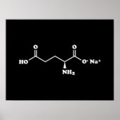 MSG MonoNatrium Glutamate Molecule Chemische Forme Poster (Vorne)