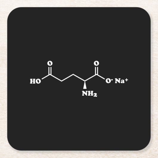 MSG MonoNatrium Glutamate Molecule Chemische Forme Rechteckiger Pappuntersetzer (Vorderseite)
