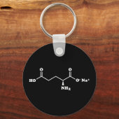 MSG MonoNatrium Glutamate Molecule Chemische Forme Schlüsselanhänger (Vorderseite)