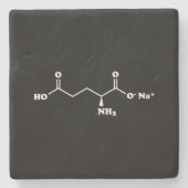 MSG MonoNatrium Glutamate Molecule Chemische Forme Steinuntersetzer (Vorderseite)