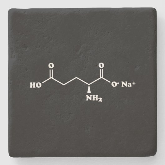 MSG MonoNatrium Glutamate Molecule Chemische Forme Steinuntersetzer (Vorderseite)
