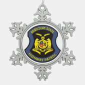 MSHP SCHNEEFLOCKEN Zinn-Ornament (Vorderseite)
