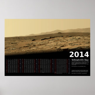 MSL-Neugier bei Yellowmesser Bay - Kalender 2014 Poster
