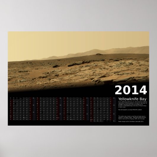 MSL-Neugier bei Yellowmesser Bay - Kalender 2014 Poster (Vorne)