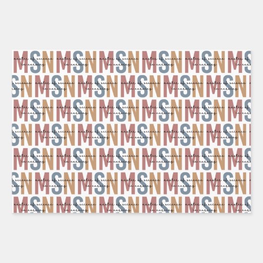 MSN Master of Science in Nursing Abschluss Geschenkpapier Set (Vorderseite 2)