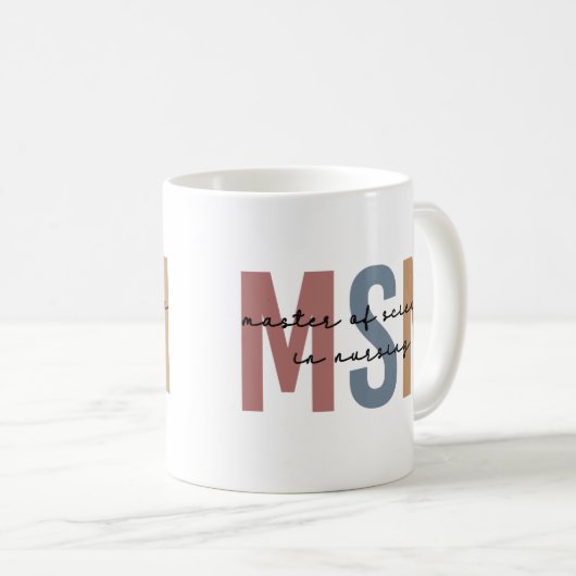 MSN Master of Science in Nursing Abschluss Kaffeetasse (VorderseiteRechts)
