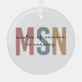 MSN Master of Science in Nursing Abschluss Ornament Aus Glas (Vorderseite)