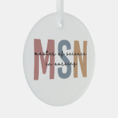 MSN Master of Science in Nursing Abschluss Ornament Aus Glas (Vorderseite Rechts)