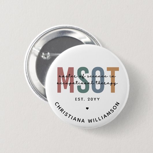 MSOT-Master für Berufstherapie Button (Vorne & Hinten)