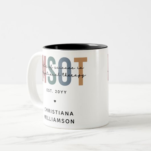MSOT-Master für Berufstherapie Zweifarbige Tasse (Vorderseite Links)