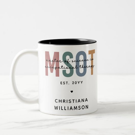 MSOT-Master für Berufstherapie Zweifarbige Tasse (Links)