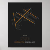 MSP - Minneapolis-St. Paul Airport Runway Diagramm Poster (Vorne)
