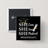 MSW Master-Abschluss Master of Social Work Absolve Button (Vorne & Hinten)