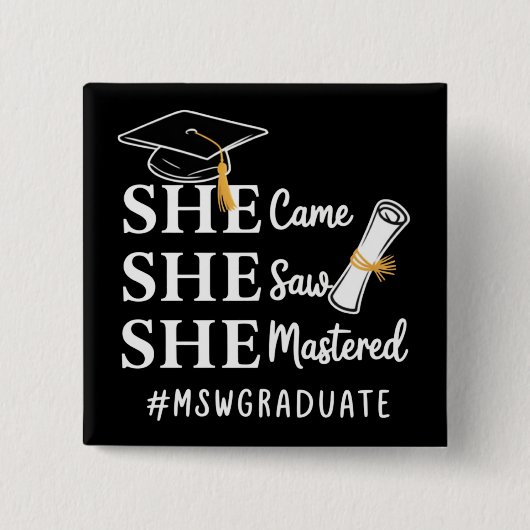 MSW Master-Abschluss Master of Social Work Absolve Button (Vorderseite)
