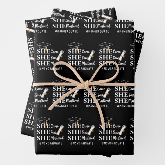 MSW Master-Abschluss Master of Social Work Absolve Geschenkpapier Set (Beispiel)